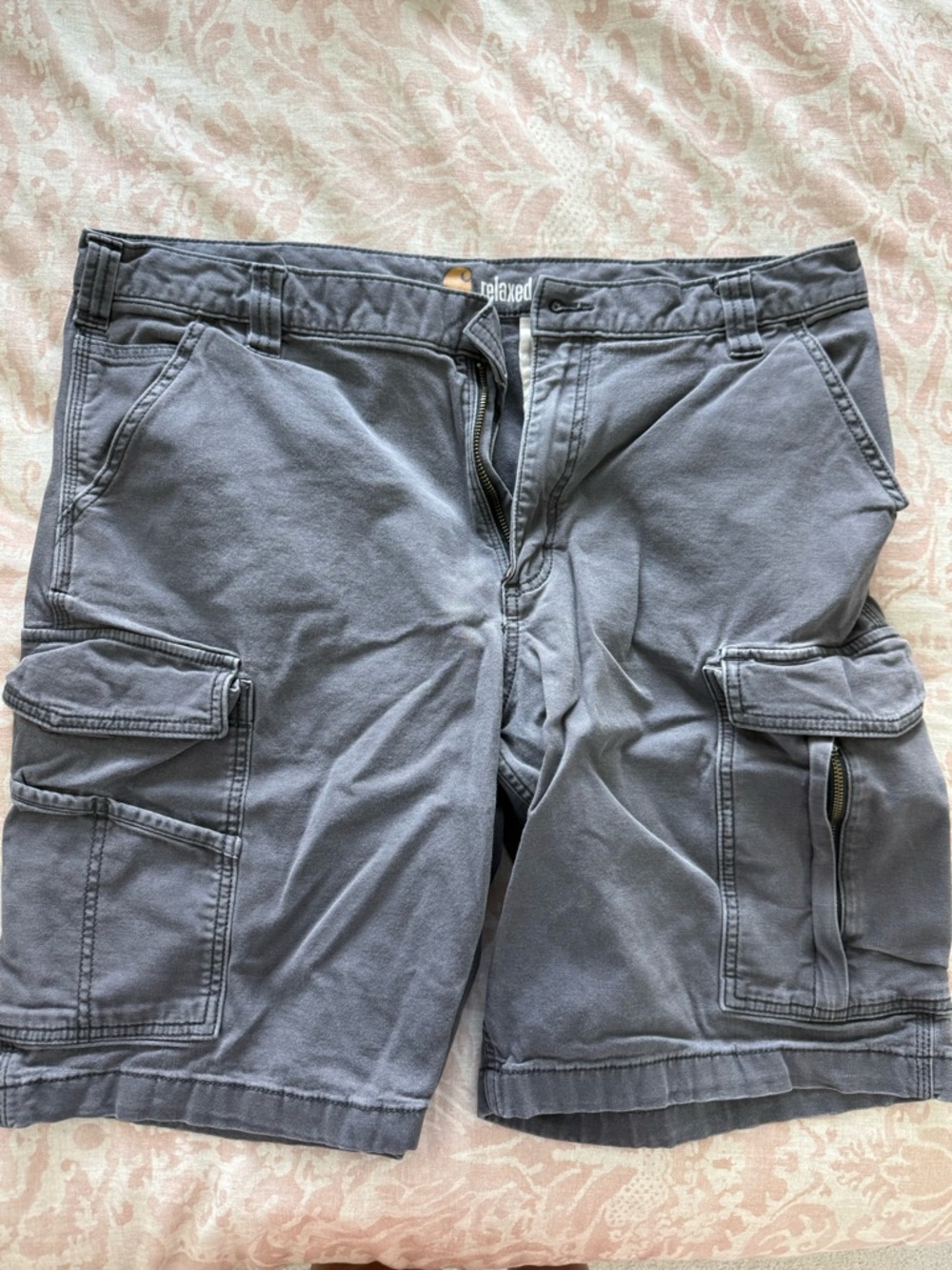 Carhartt Men's Gray Work Cargo Shorts with Multiple Pockets